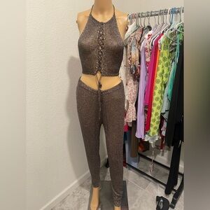 Metallic pant set